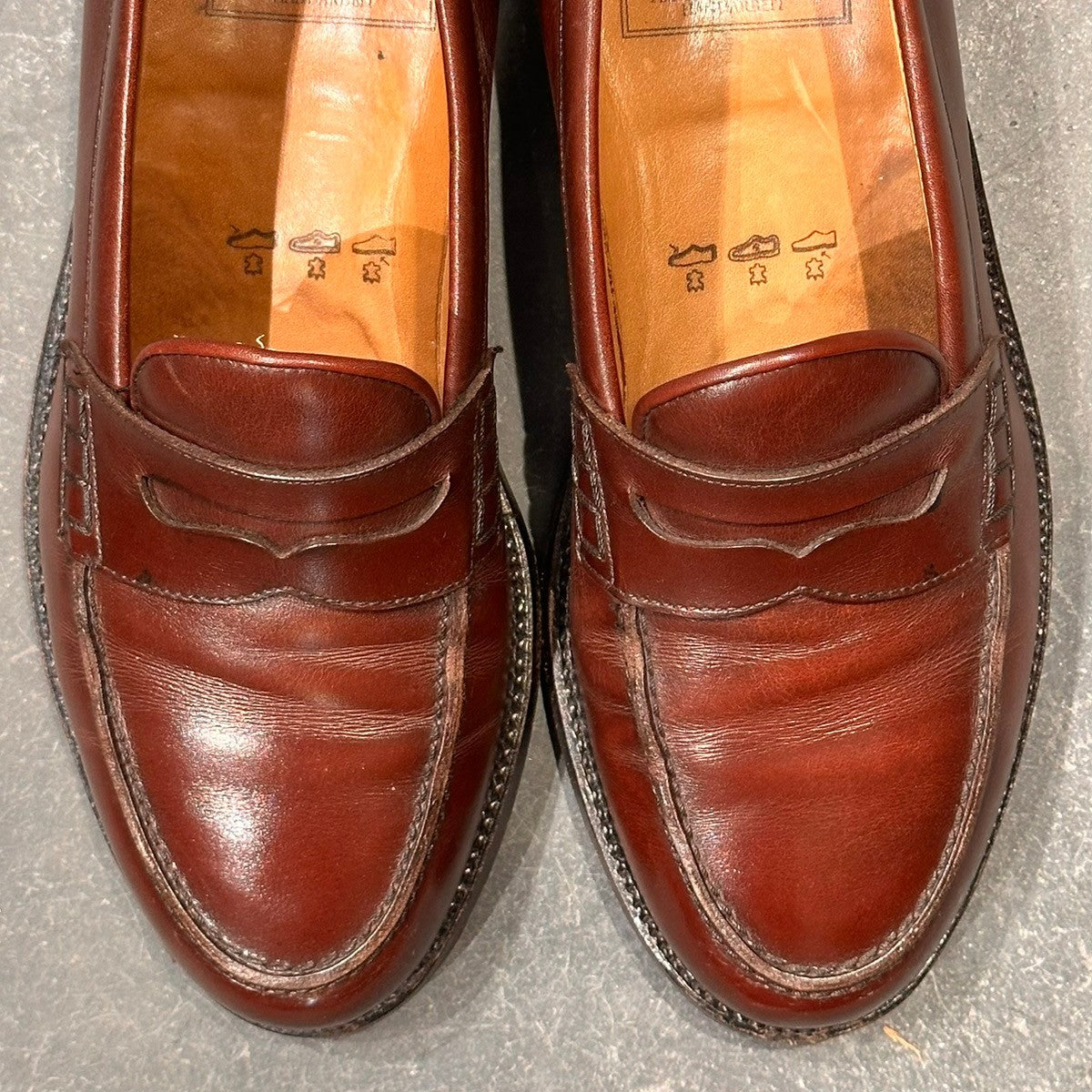 希少【HEINRICH DINKELACKER】ハインリッヒディンケラッカー ウィーン ローファー カーフ バーガンディ サイズ UK6.5