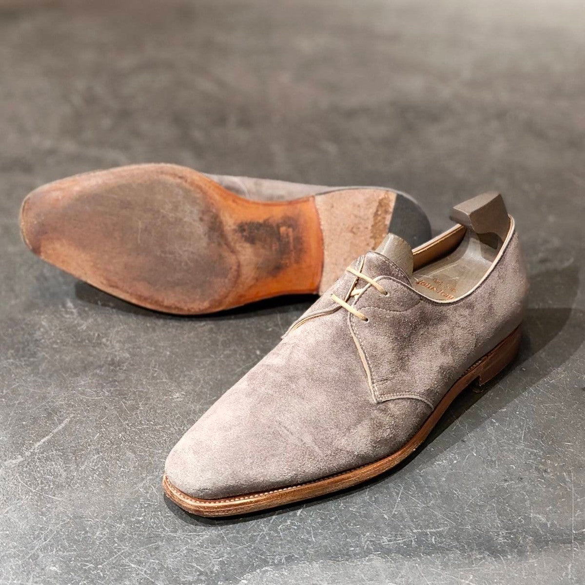 【ジョンロブ×ポールスミス】JOHN LOBB×Paul Smith  2アイレット ダービー スエード グレー サイズ 7E 8000ラスト