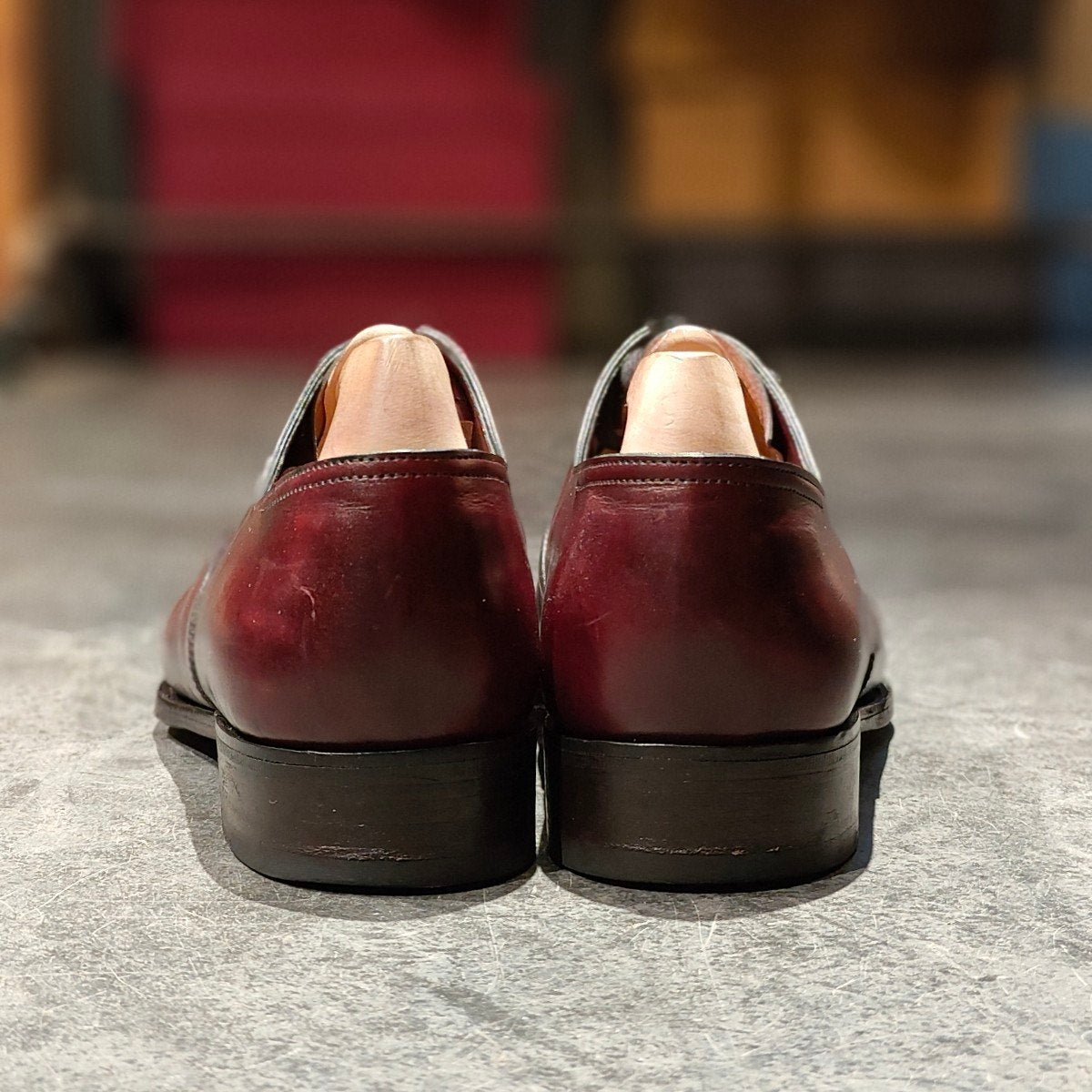 極美品 【JOHN LOBB】ジョンロブ シートン プレーントゥ カーフ バーガンディ サイズUK7E 7000ラスト 参考定価￥355,300-