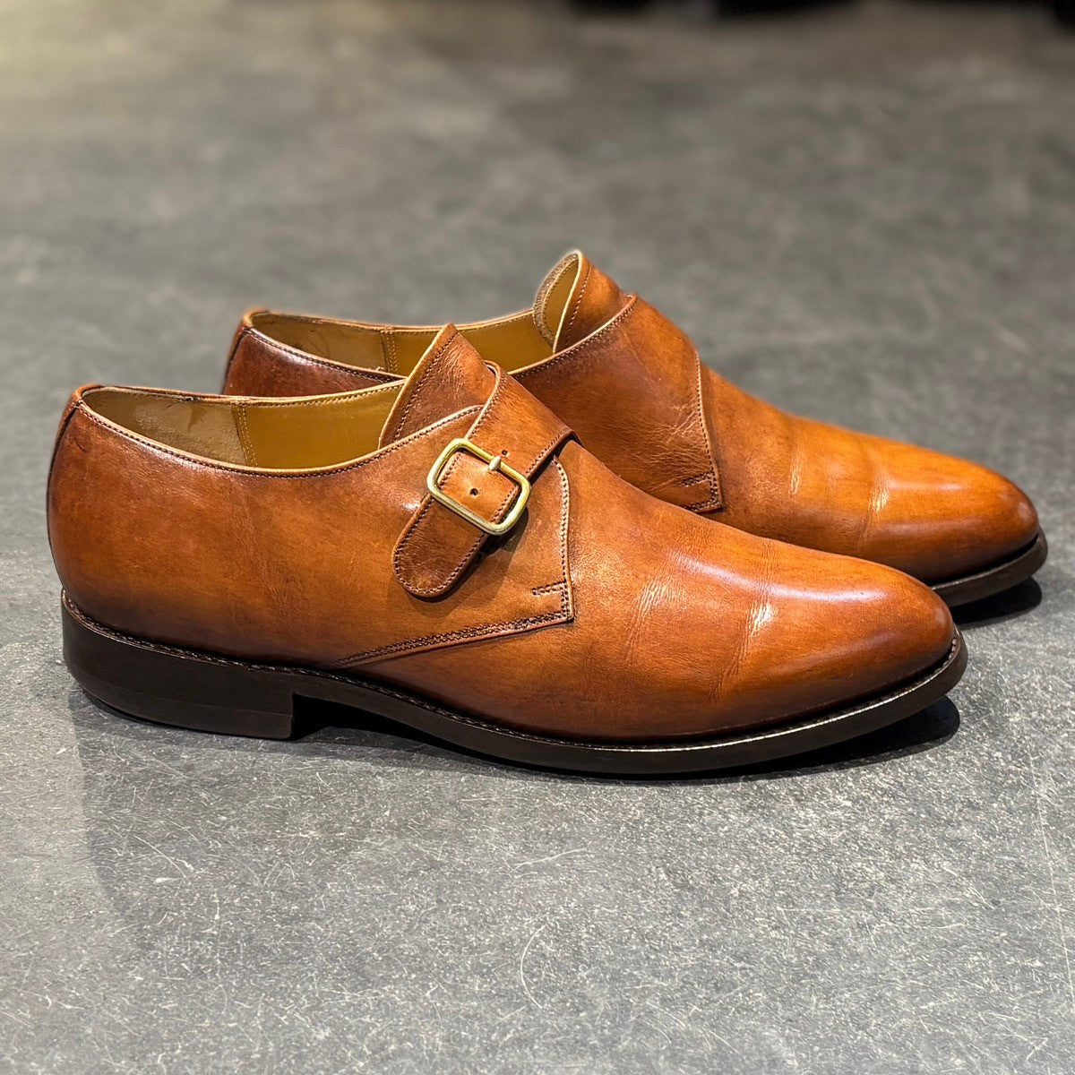 【Lloyd Footwear】ロイドフットウェア 2822ER04 シングルモンク ダイナイトソール  カーフ ブラウン サイズ UK8.5E