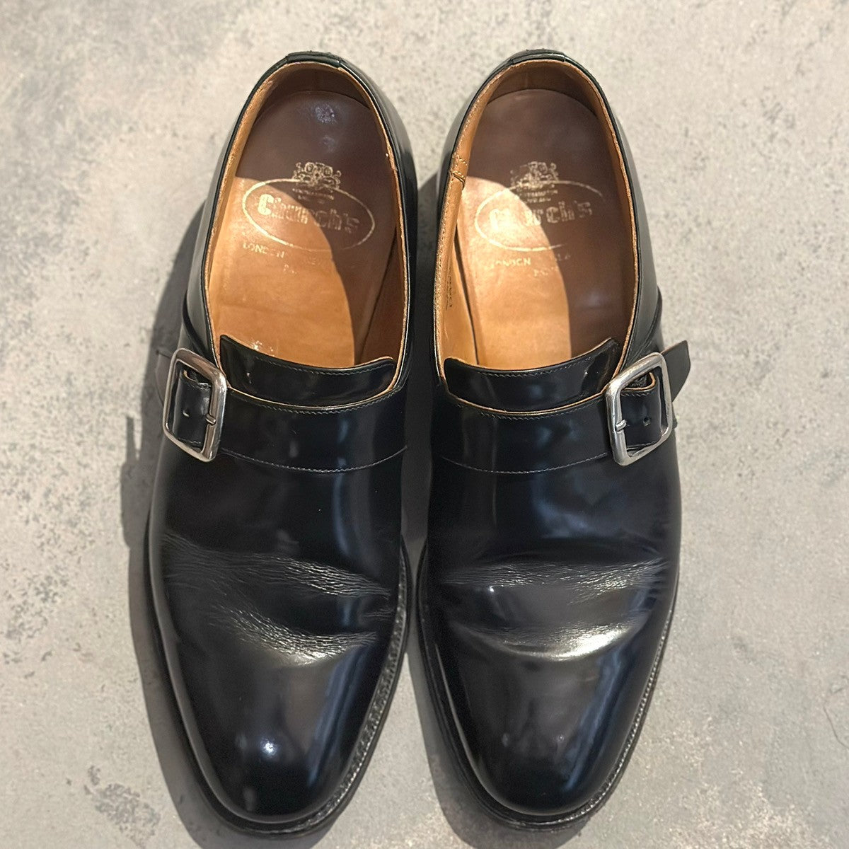 希少【Church's】チャーチ ドナウ DANUBE  シングルモンク 復刻3都市 ポリッシュドバインダーカーフ ブラック サイズ70F 73ラスト