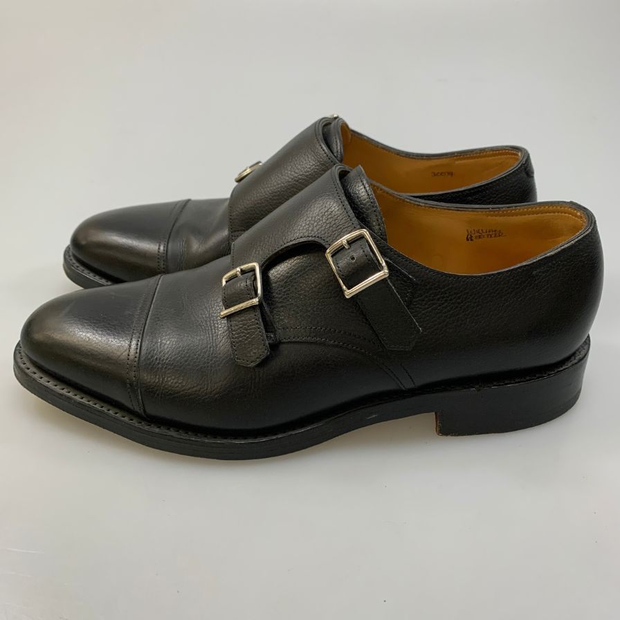 【JOHN LOBB】ジョンロブ レザーシューズ ダブルモンク ウィリアム グレインレザー ブラック サイズUK6.5 メンズ