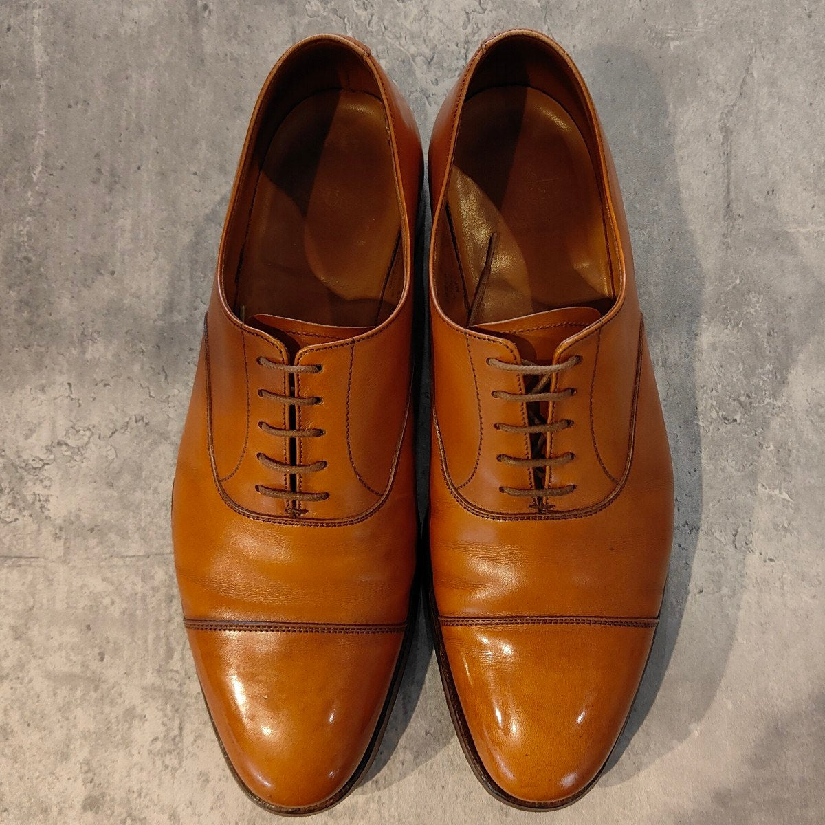 美品【CROCKETT&JONES】クロケット&ジョーンズ ドーセット2 SUBS ストレートチップ バーニッシュカーフ ブラウン サイズUK8.5E  377ラスト