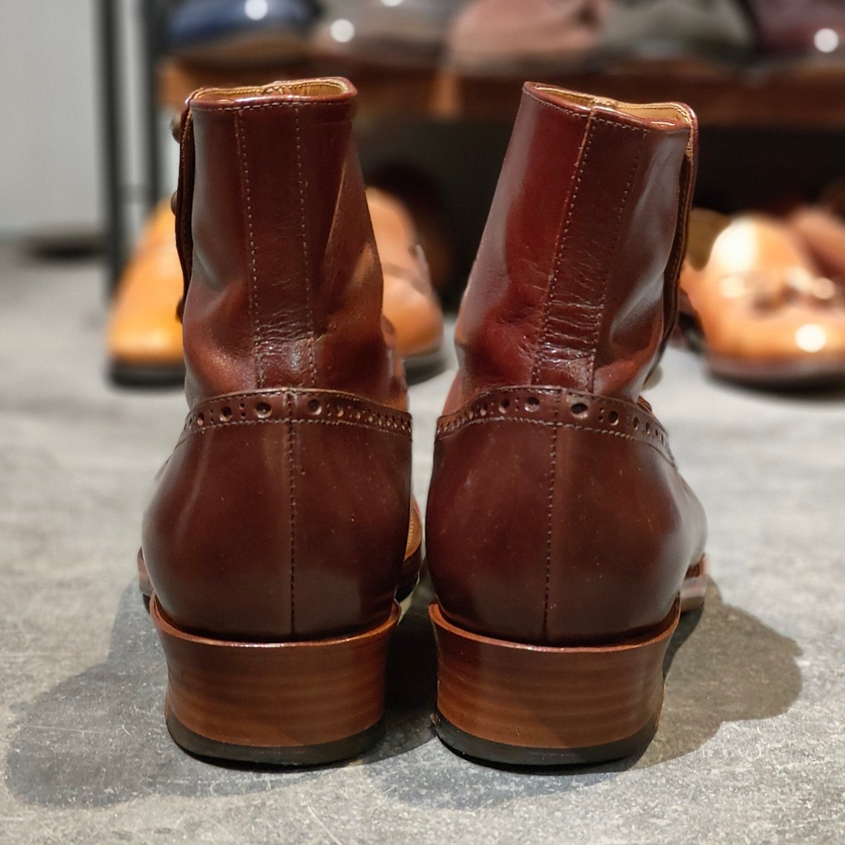 chausser】ショセ ボタンブーツ C-7039 カーフ ブラウン サイズ25