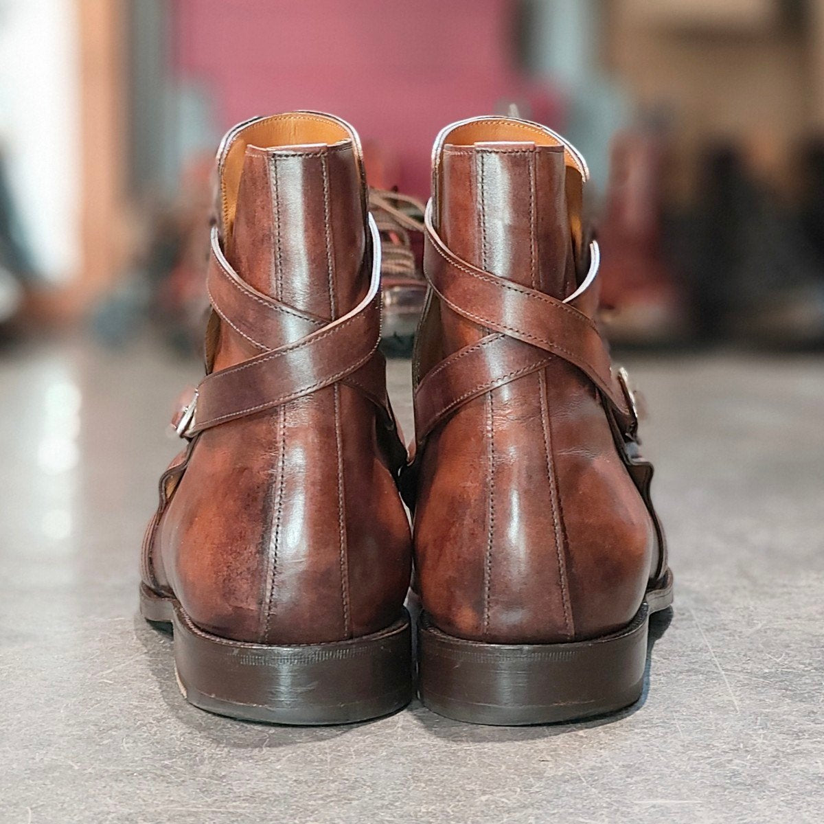 極美品 【JOHN LOBB】ジョンロブ アボット ジョッパーブーツ ミュージアムカーフ ブラウン サイズ UK7.5E 8695ラスト 定価￥375,100-