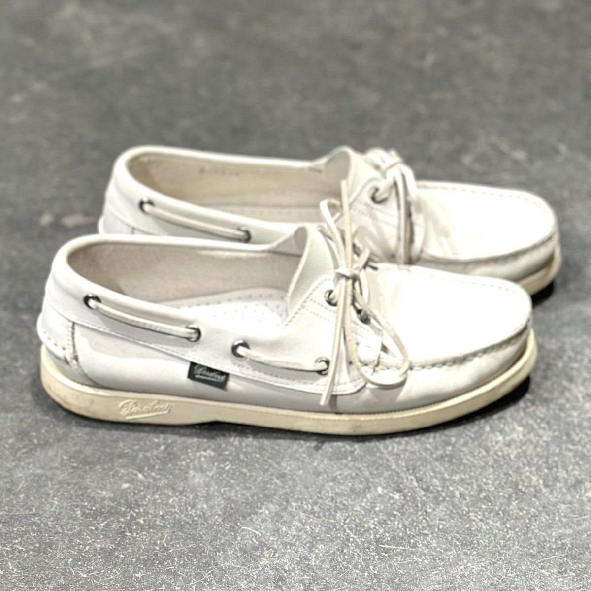 美品【PARABOOT】パラブーツ バース デッキシューズ カーフ ホワイト サイズ5.5