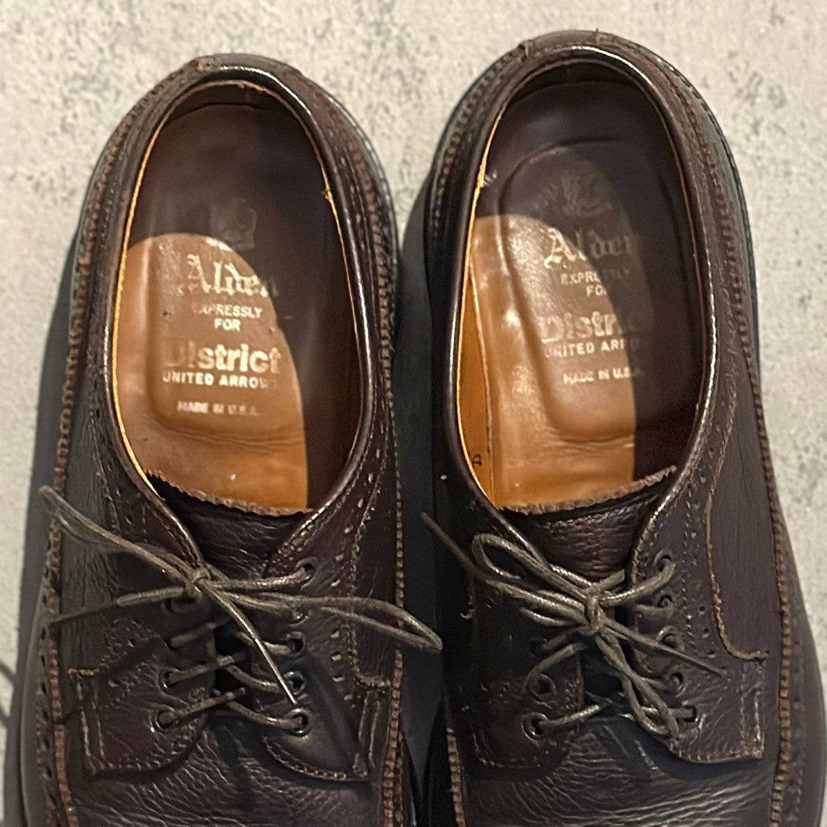 希少【ALDEN】オールデン 97784 ユナイテッドアロウズ別注 ウイングチップ グレインレザー ブラウン サイズUS7.5D バリーラスト