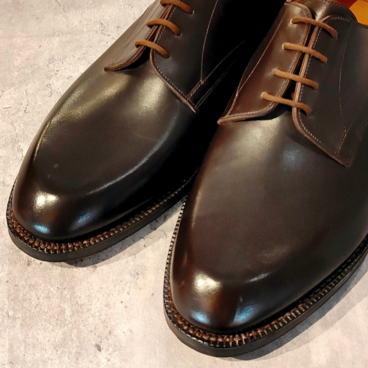 希少 未使用【JOHNLOBB】ジョンロブ アビントン プレーントゥ カーフ ダークブラウン サイズ UK8EE 2010ラスト
