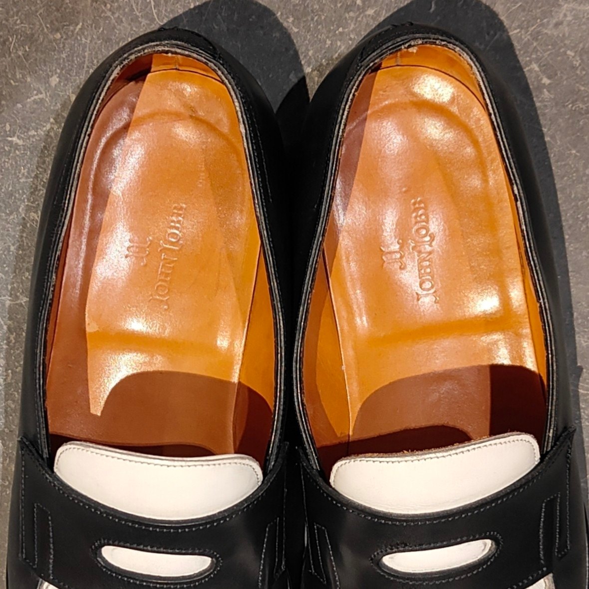 【JOHN LOBB】ジョンロブ ロペス ローファー カーフ ブラックホライトコンビ サイズ UK6.5D 4395ラスト 参考定価￥283,800-