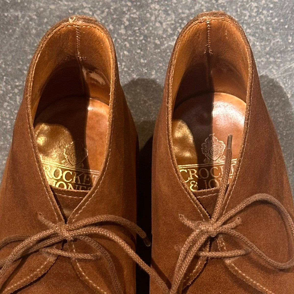 美品【CROCKETT&JONES】クロケット&ジョーンズ チャートシー チャッカブーツ スエード ブラウン サイズUK5.5E 224ラスト