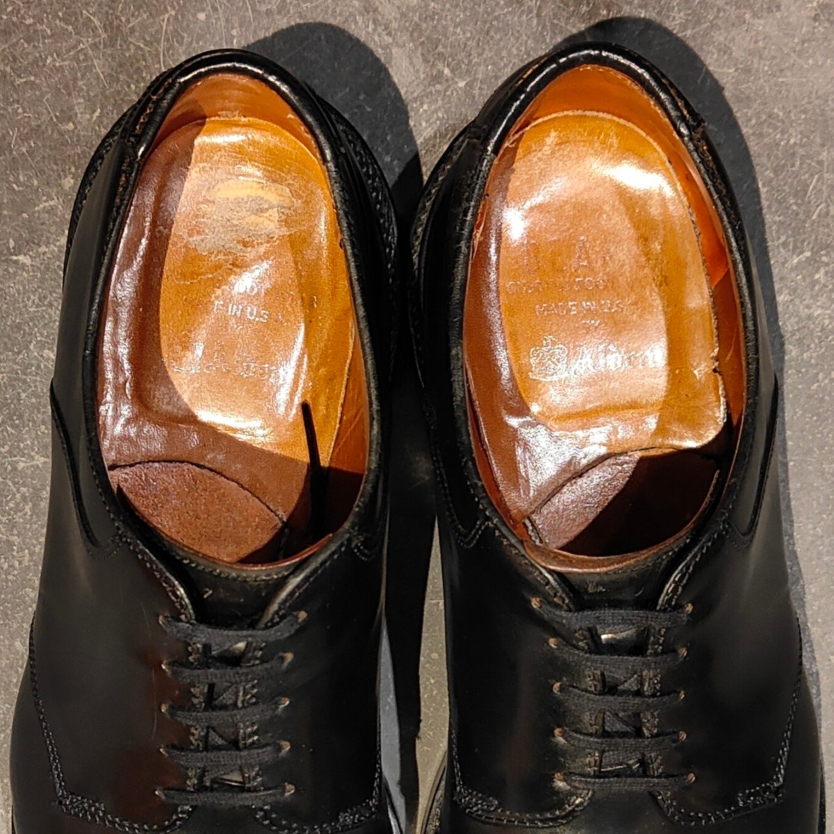 希少 【ALDEN】オールデン BEAMS別注 5551 プレーントゥ サドル コードバン ブラック サイズ US8.5D モディファイドラスト
