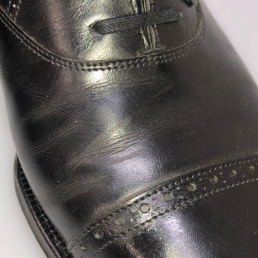 【JOHN LOBB】ジョンロブ レザーシューズ フィリップ2 パンチドキャップトゥ 7000ラスト カーフ メンズ サイズUK7E ブラック