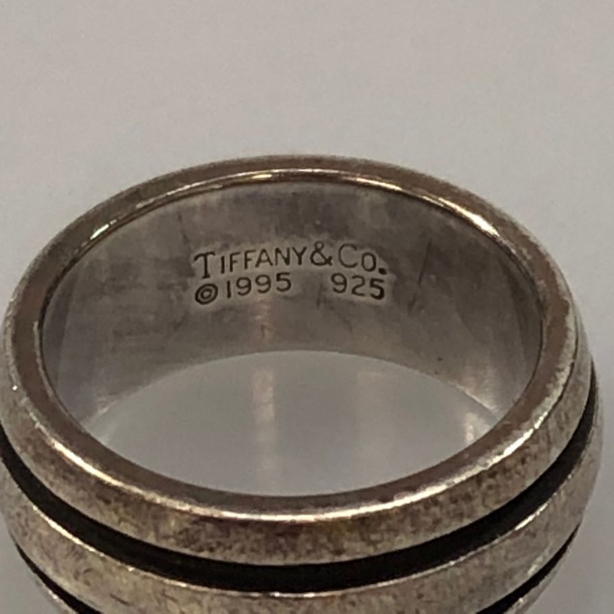 ティファニー リング グルーブド ダブル ライン SV925 メンズ サイズ16号程度 TIFFANY&Co.【LA】