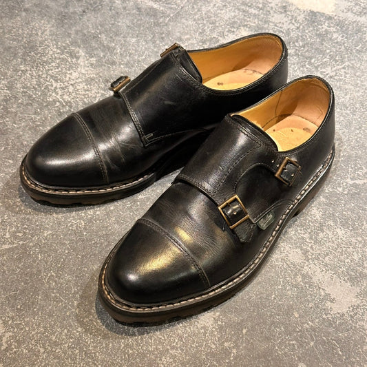 【PARABOOT】パラブーツ ウィリアム ダブルモンク カーフ ブラック サイズUK7