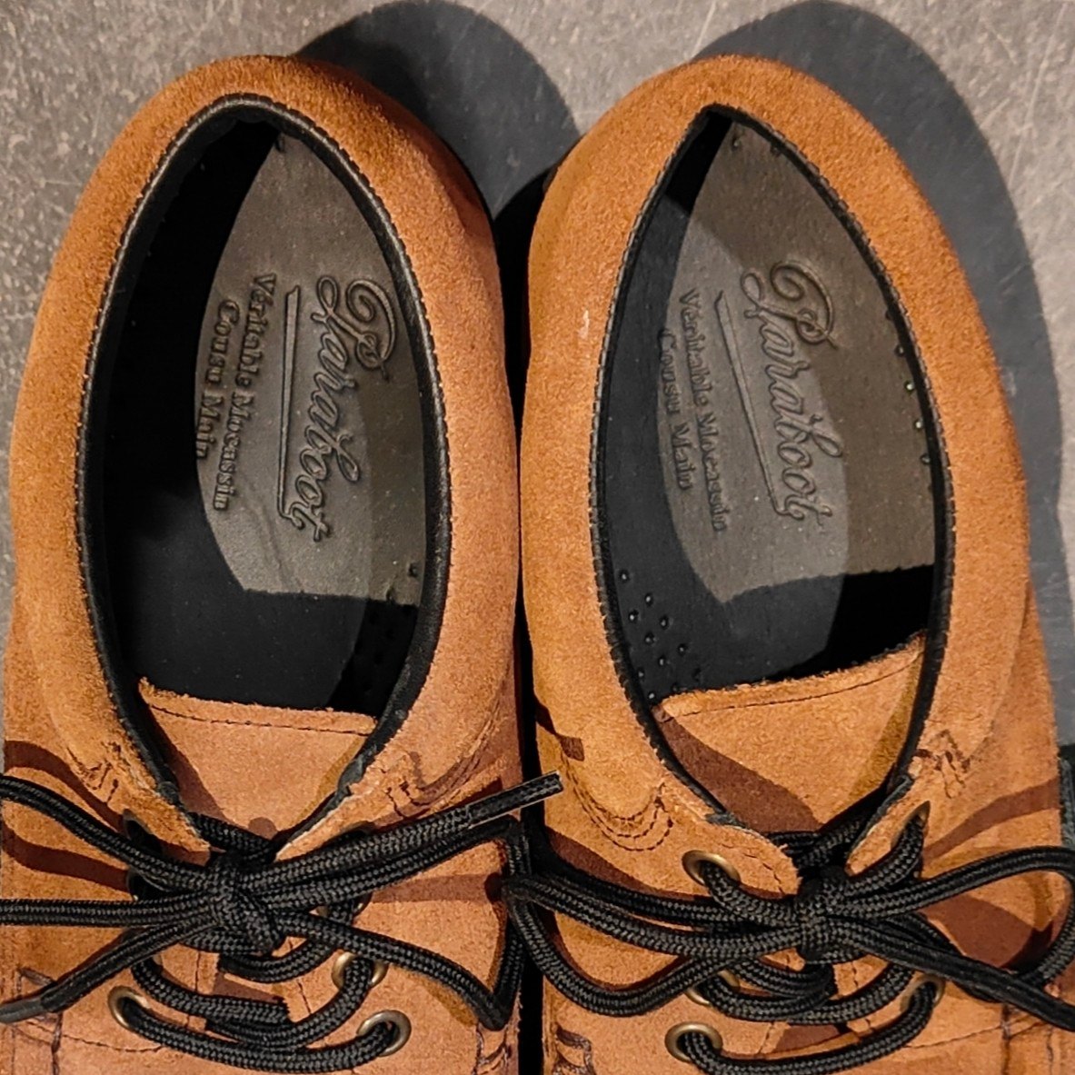 新品未使用【Paraboot】パラブーツ ティエール モカシン スエード ブラウン サイズUK5 参考定価￥66,000-