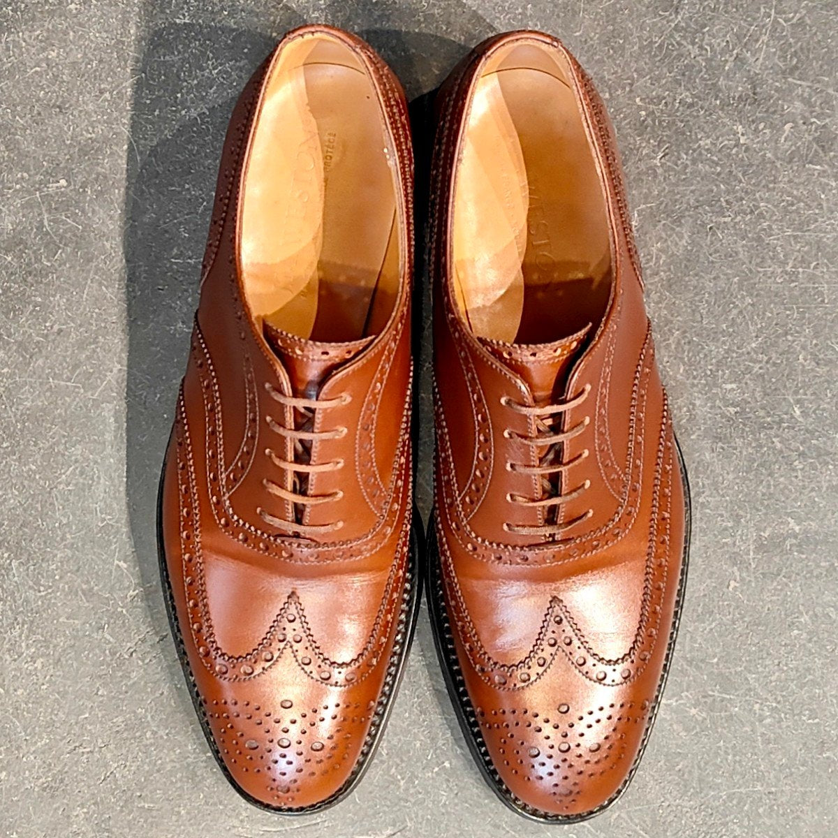 希少 極美品【J.M.WESTON】ジェイエムウエストン ISETAN別注 376 フルブローグ カーフ タンブラウン サイズ UK6C 11ラスト