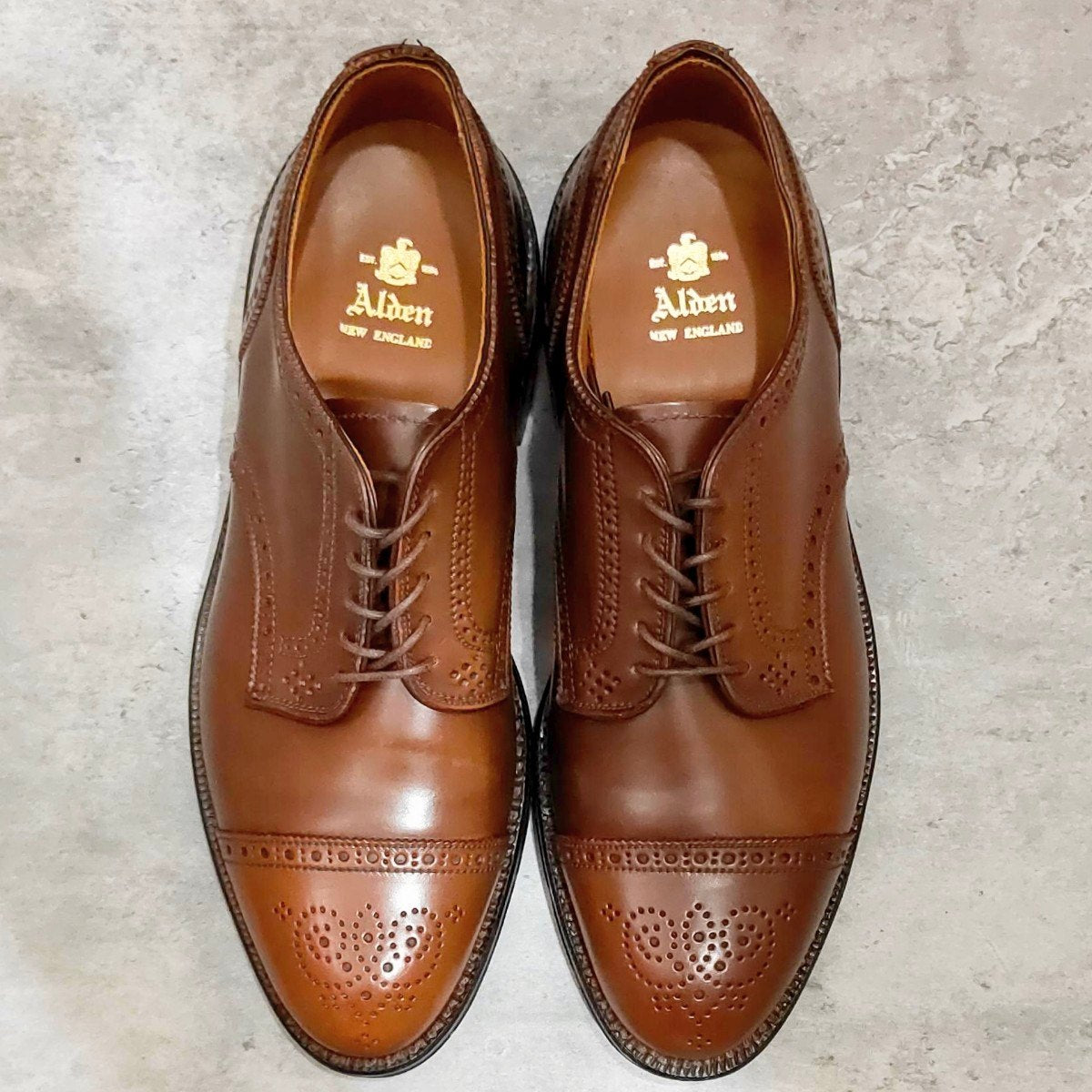 希少 未使用【ALDEN】オールデン 2435 セミブローグダービー ラベロコードバン想定 ブラウン サイズUS8E アバディーンラスト想定