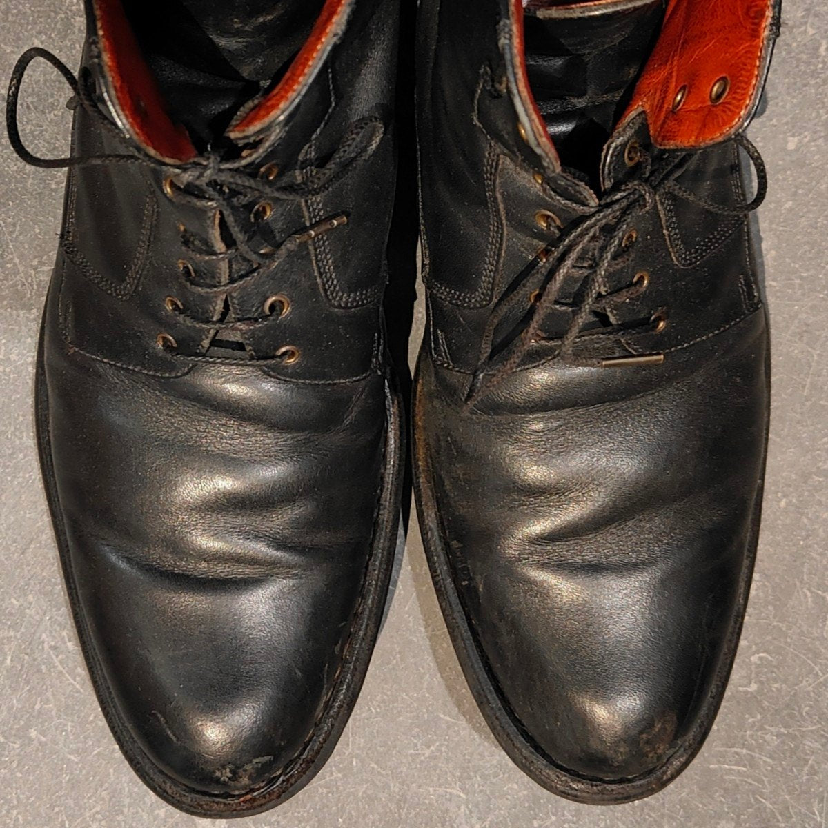 【PARABOOT】パラブーツ 9741 レースアップブーツ プレーントゥ カーフ ブラック サイズUK6