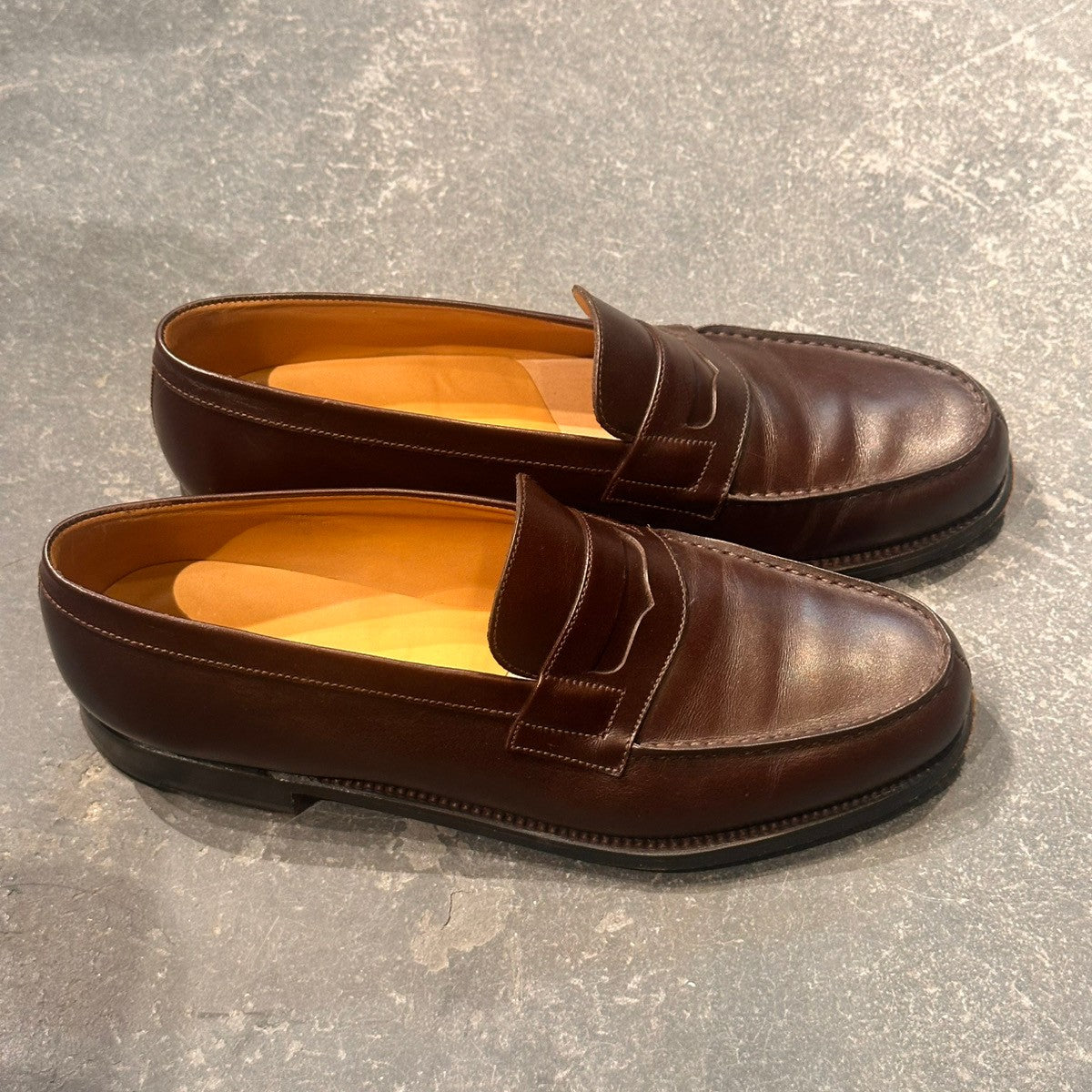 美品【J.M.WESTON】ジェイエムウエストン 180 シグニチャーローファー ボックスカーフ ダークブラウン サイズ UK7B 41ラスト