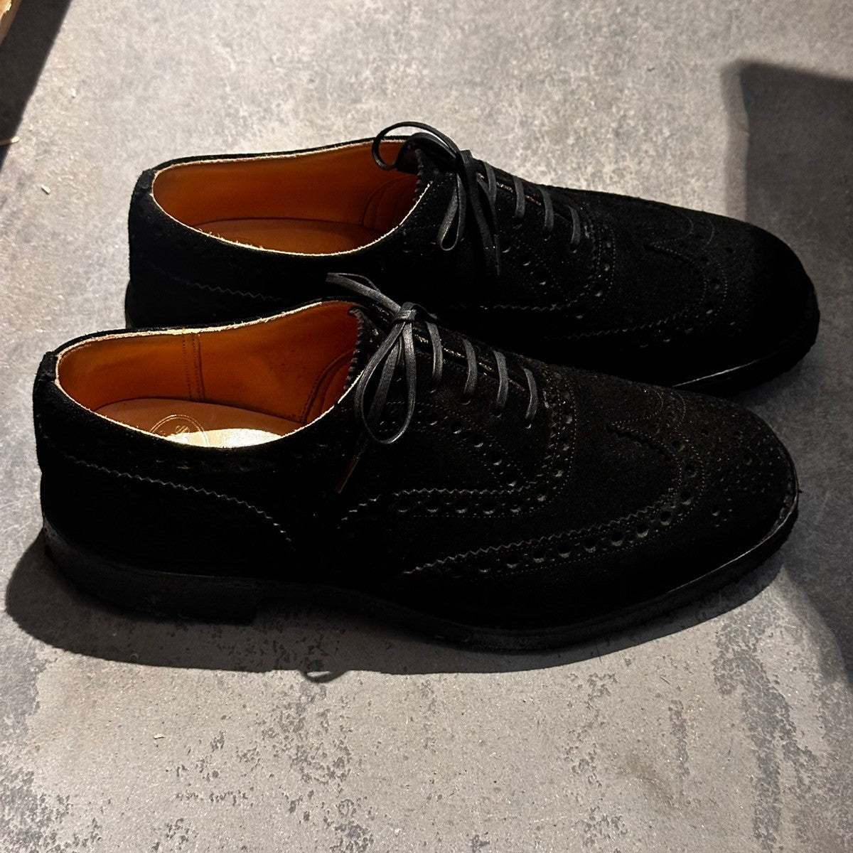 極美品【Church's】チャーチ フェアフィールド フルブローグ 5都市 スエード ブラック サイズ UK65F 81ラスト