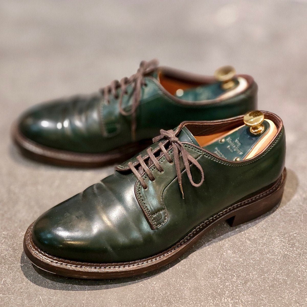 美品【Rutt shoes】ラッドシューズ プレーントゥ パターンオーダー  ホーウィン コードバン グリーン サイズ US8.5D