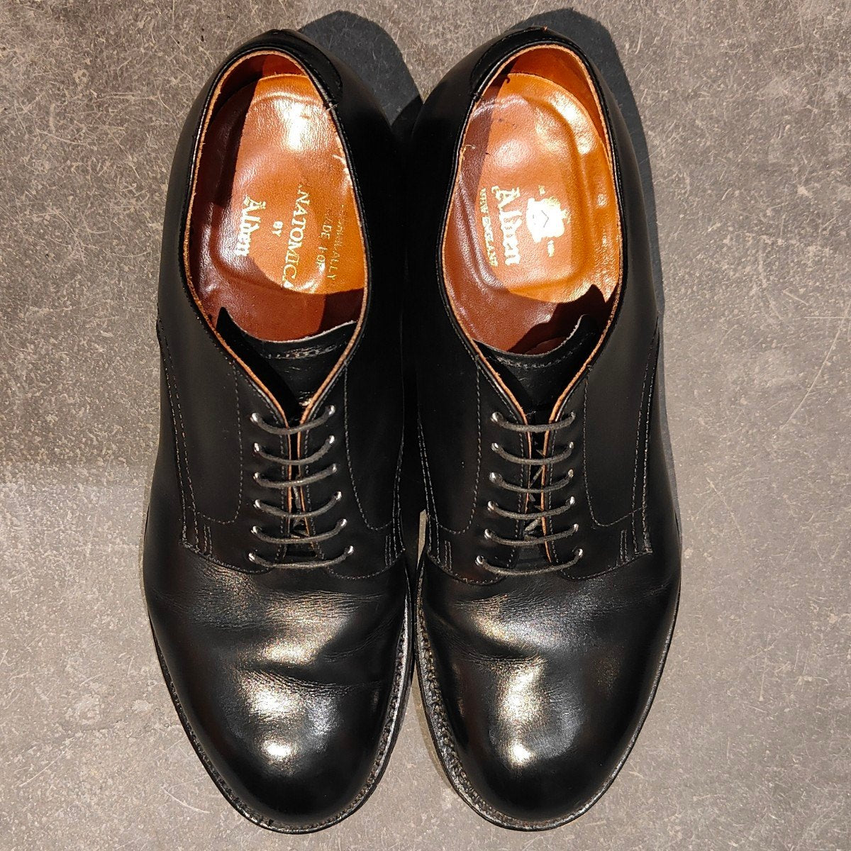 極美品【ALDEN】オールデン アナトミカ別注 5379 プレーントゥ モディファイドラスト ブラック カーフ サイズUS7D モディファイドラスト