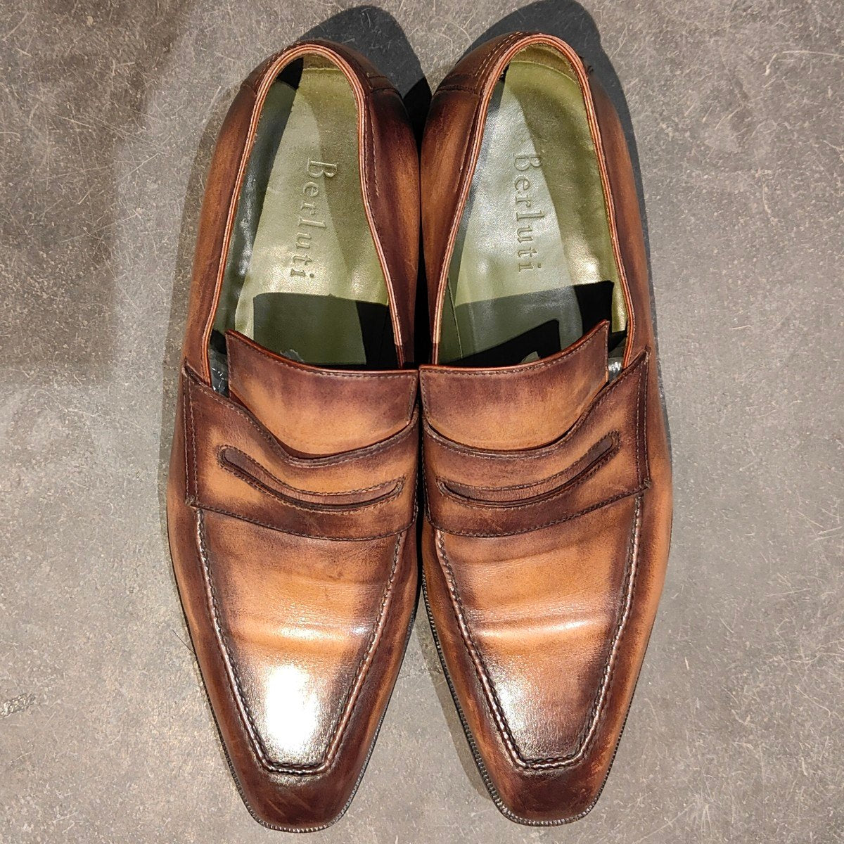 【BERLUTI】ベルルッティ 0129アンディ カーフ パティーヌ ブラウン サイズ UK8.5