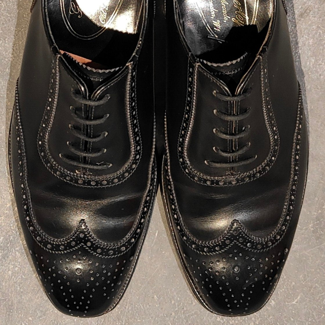 美品【GEORGE CLEVERLEY】ジョージクレバリー 8427-12 ウイングチップ アデレード ブラック サイズUK6E 318ラスト