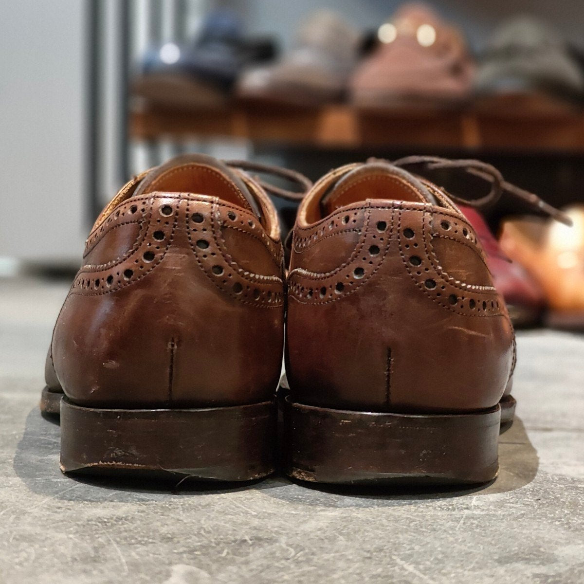【JOSEPH CHEANEY】ジョセフチーニー ウィルフレッド セミブローグ カーフ ダークブラウン サイズUK7F
