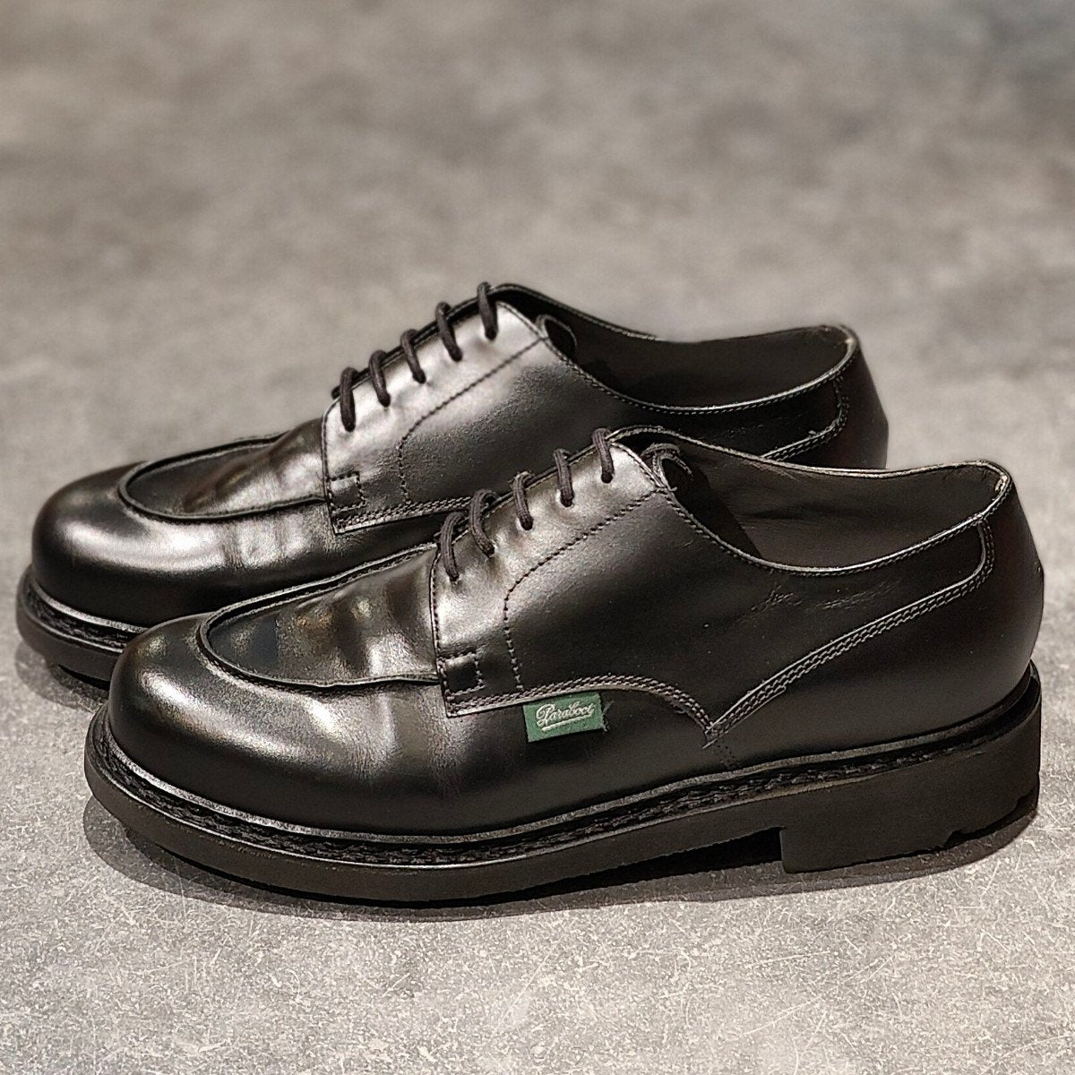 希少 極美品【Paraboot】パラブーツ エディフィス別注 シャンボード Uチップ カーフ ブラック サイズ UK6.5 参考定価￥96,800-