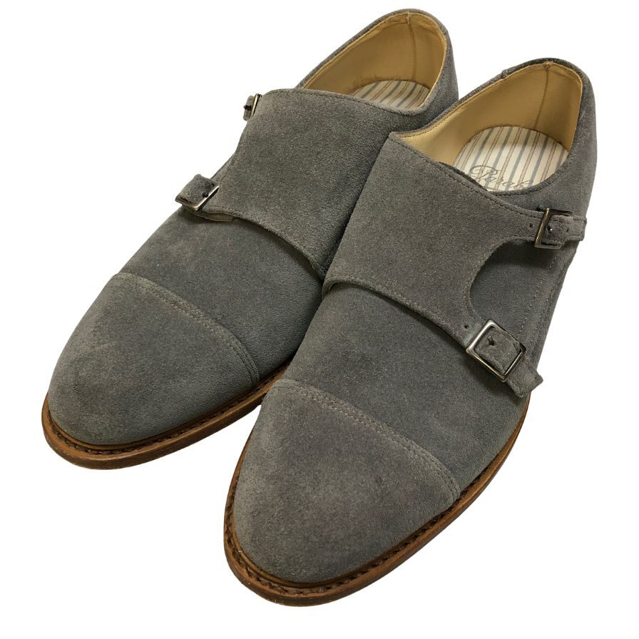 【Paraboot】パラブーツ レザーシューズ ダブルモンク スエード メンズ グレー サイズUK8.5