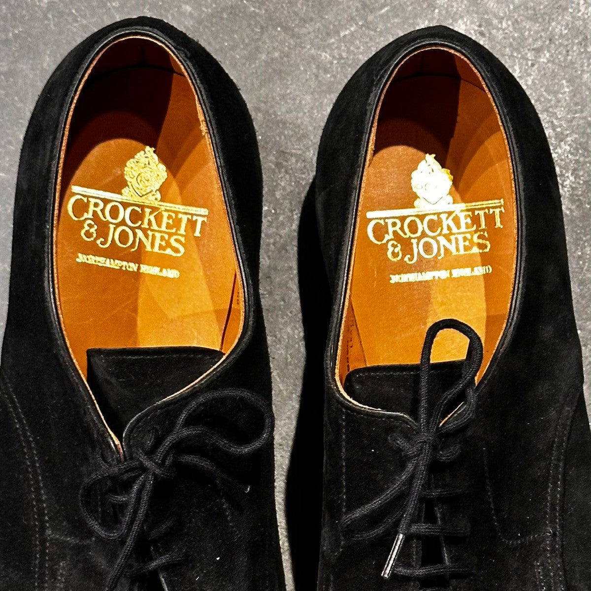 未使用品【CROCKETT&JONES】クロケット＆ジョーンズ SUTTON プレーントゥ スエード ブラック サイズUK7.5E 348ラスト