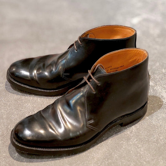 希少 極美品【CROCKETT&JONES】クロケット&ジョーンズ チャートシー チャッカブーツ コードバン ブラック サイズUK7.5E