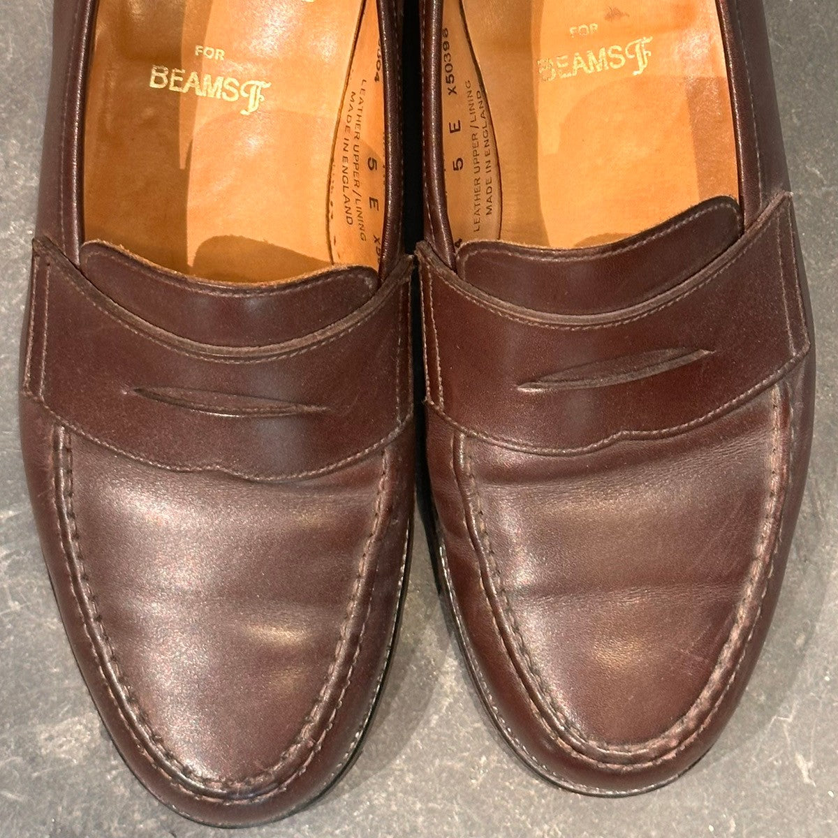 【CROCKETT&JONES】クロケット&ジョーンズ MAINE ビームスF別注 カーフ ダークブラウン サイズUK5E 376ラスト