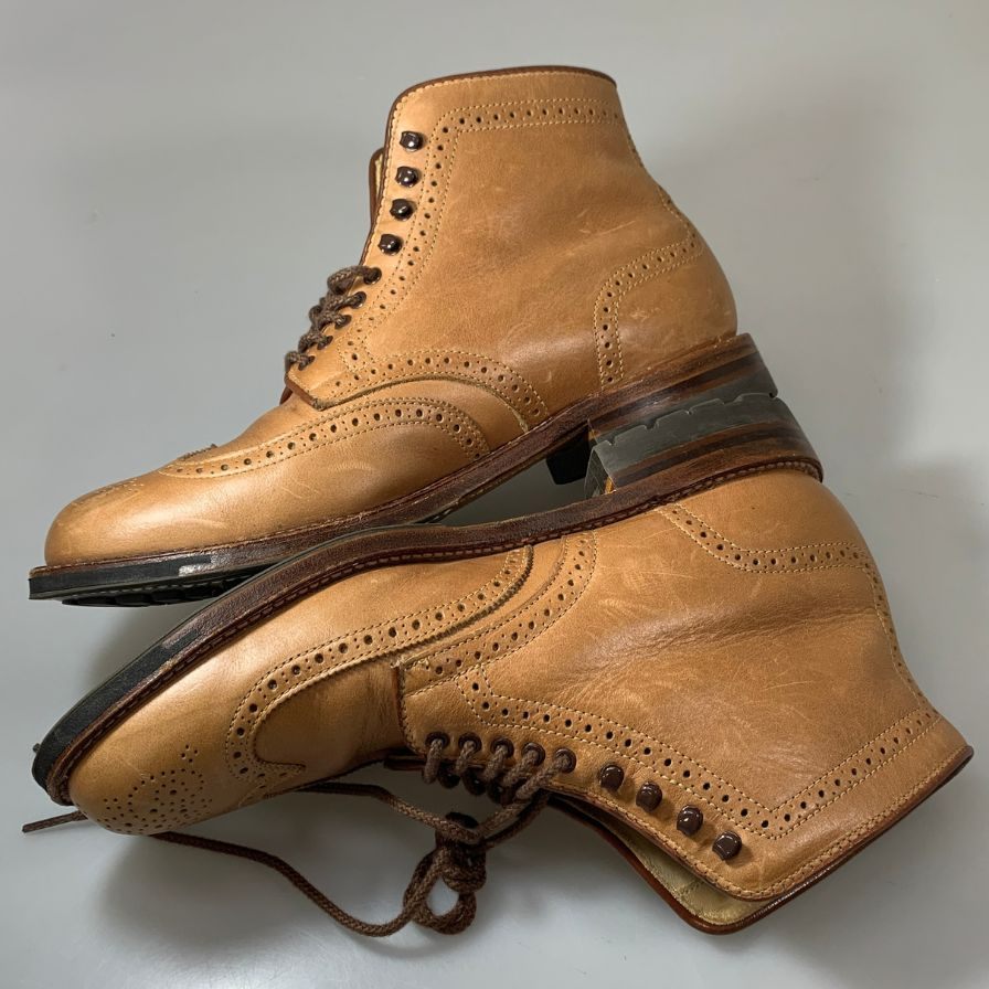 【Alden】オールデン ジェイクルー別注 44690HC ウイングチップブーツ クロムエクセルレザー メンズ ベージュ サイズUS8.5D