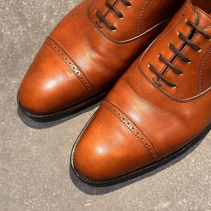 【JOHN LOBB】ジョンロブ レザーシューズ フィリップ2 パンチドキャップトゥ カーフ 7000ラスト ブラウン メンズ サイズUK6E Philip II