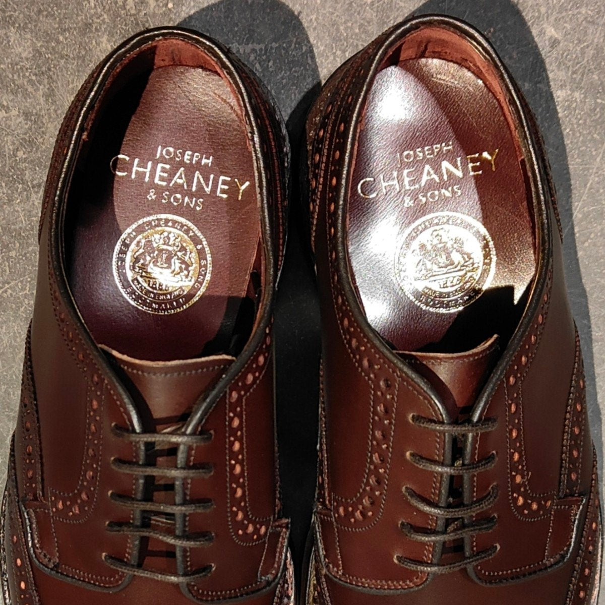 希少 新品未使用【JOSEPH CHEANEY】ジョセフチーニー HEYFORDⅡウイングチップ コードバン バーガンディ サイズUK7.5