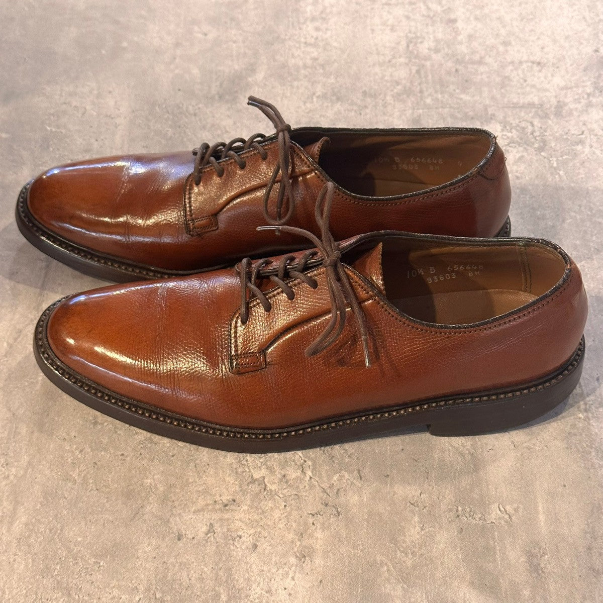 【FLORSHEIM】フローシャイム 656648 プレーントゥ グレインレザー ブラウン サイズUS10.5B