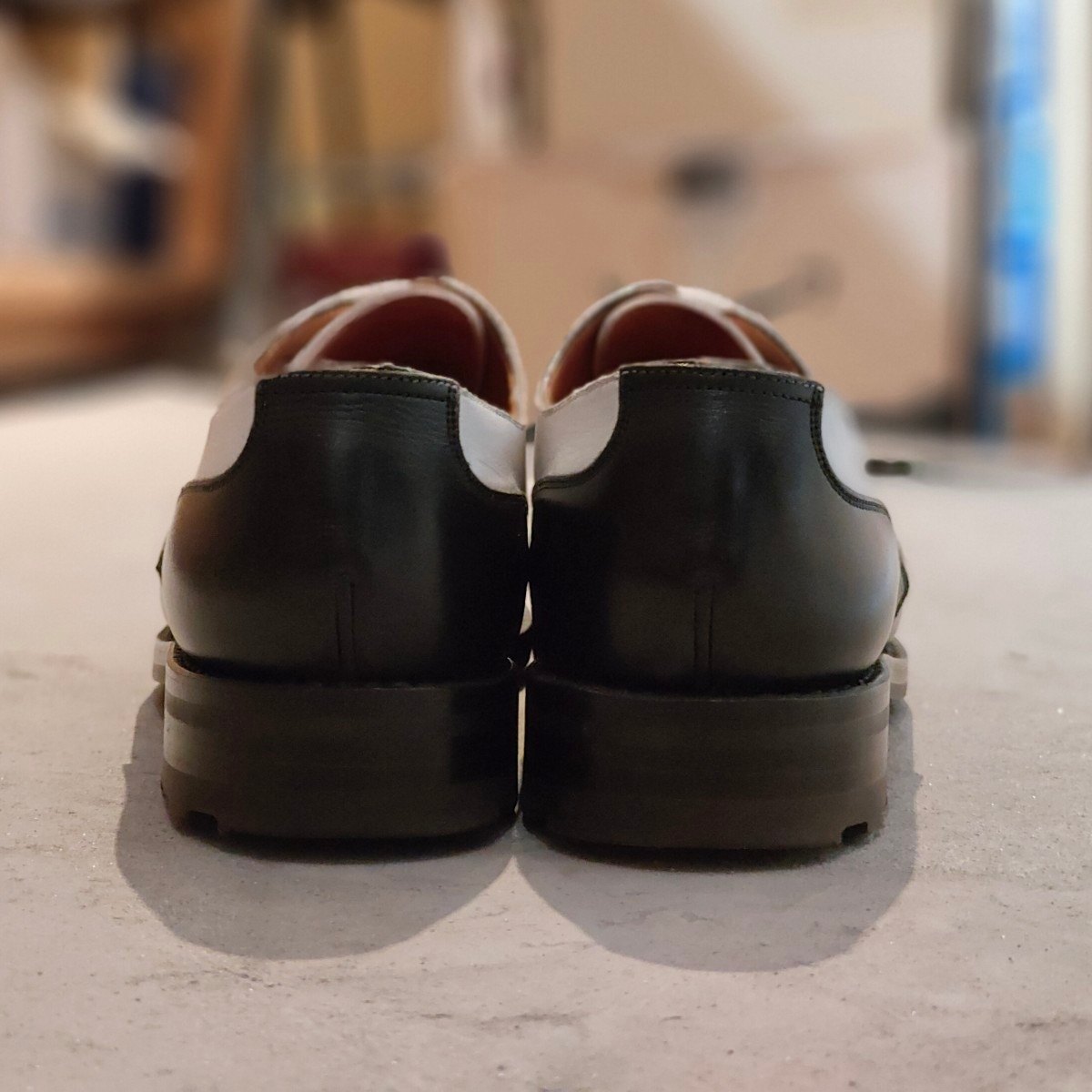 【J.M.WESTON】ジェイエムウエストン ウエストンヴィンテージ 641 ゴルフ Uチップ ボックスカーフ ブラックホワイト サイズ UK8C 31ラスト