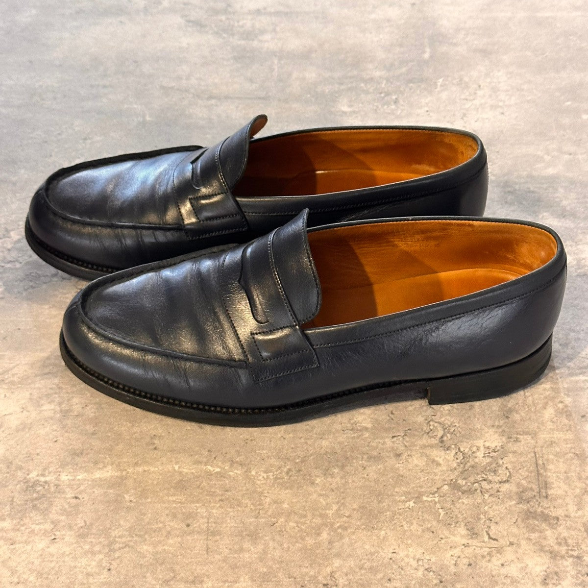 【J.M.WESTON】ジェイエムウエストン 180 シグニチャーローファー ボックスカーフ ブルー サイズUK7.5C 41ラスト