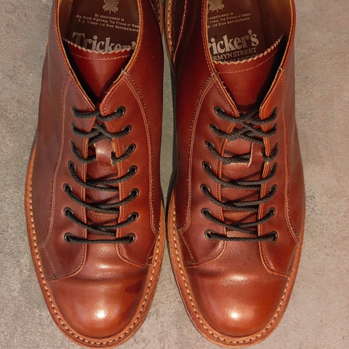美品【Tricker's】トリッカーズ モンキーブーツ 6077 カーフ ブラウン サイズ UK9.5
