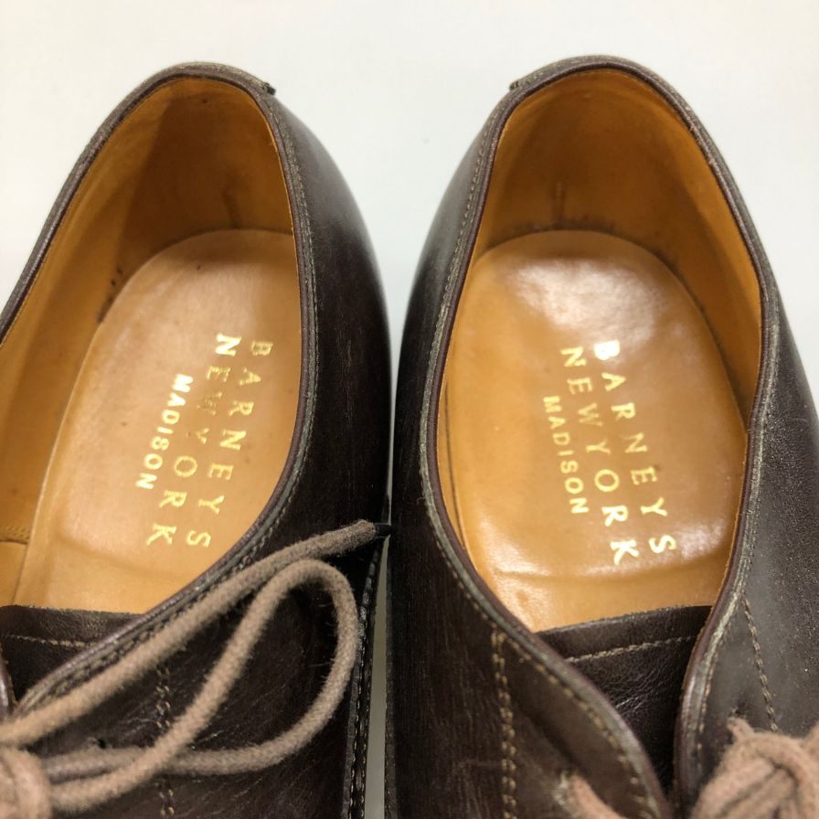 【BARNEYS NEWYORK】バーニーズ ニューヨーク レザーシューズ カーフ レザー ウィングチップ 内羽根 ブラウン メンズ サイズ7 MADISON