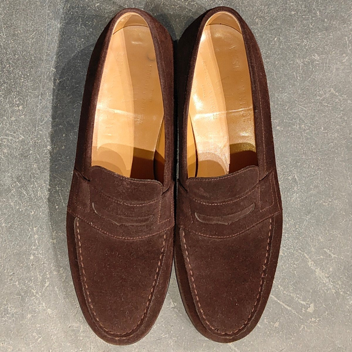 美品【J.M.WESTON】ジェイエムウエストン ウエストンヴィンテージ シグネチャーローファー 180 スエード ダークブラウン サイズ7.5B 41ラスト