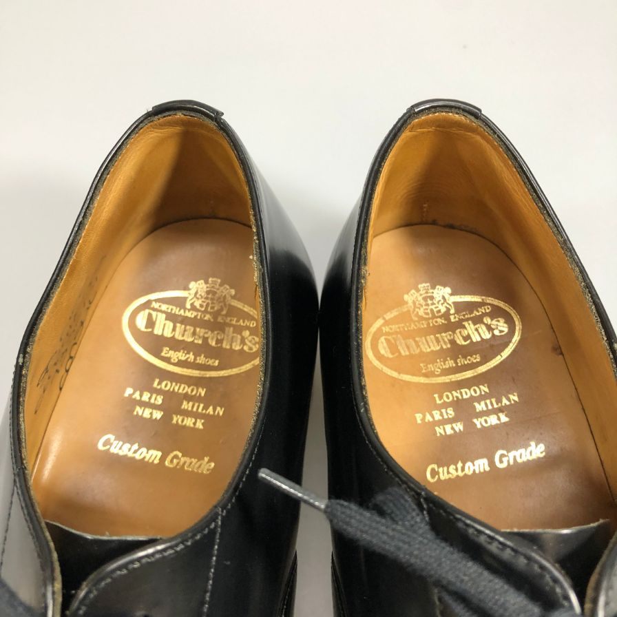 【Church's】チャーチ レザーシューズ コンサル ストレートチップ ブラック カーフ 4都市 100ラスト サイズUK85F consul