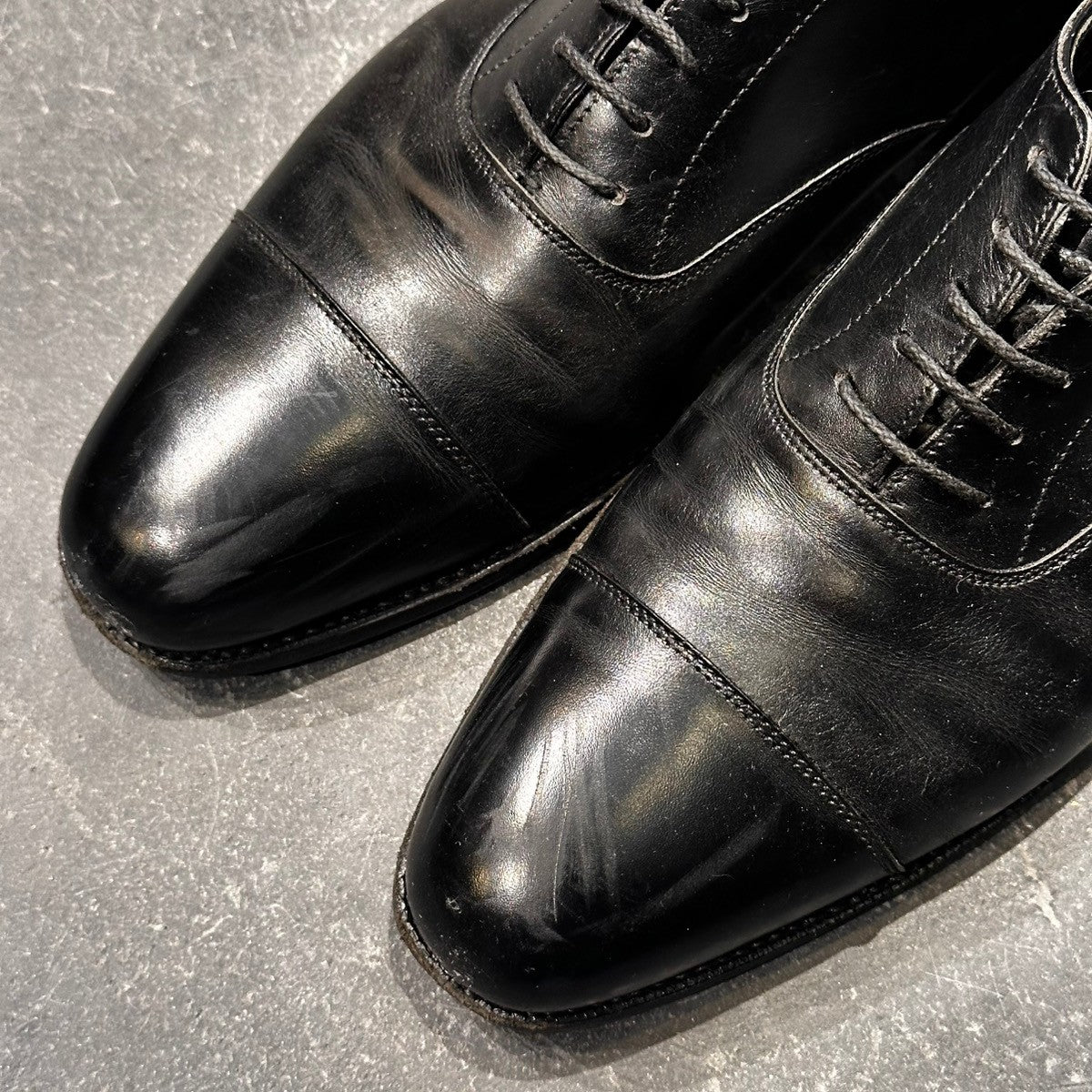 【CROCKETT&JONES】クロケット&ジョーンズ オードリー ストレートチップ カーフ ブラック サイズUK7.5E 337ラスト