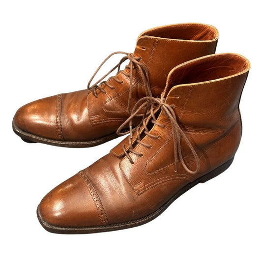 【CROCKETT&JONES】クロケット&ジョーンズ レザーブーツ 9899  キャップトゥ ブラウン UK7D