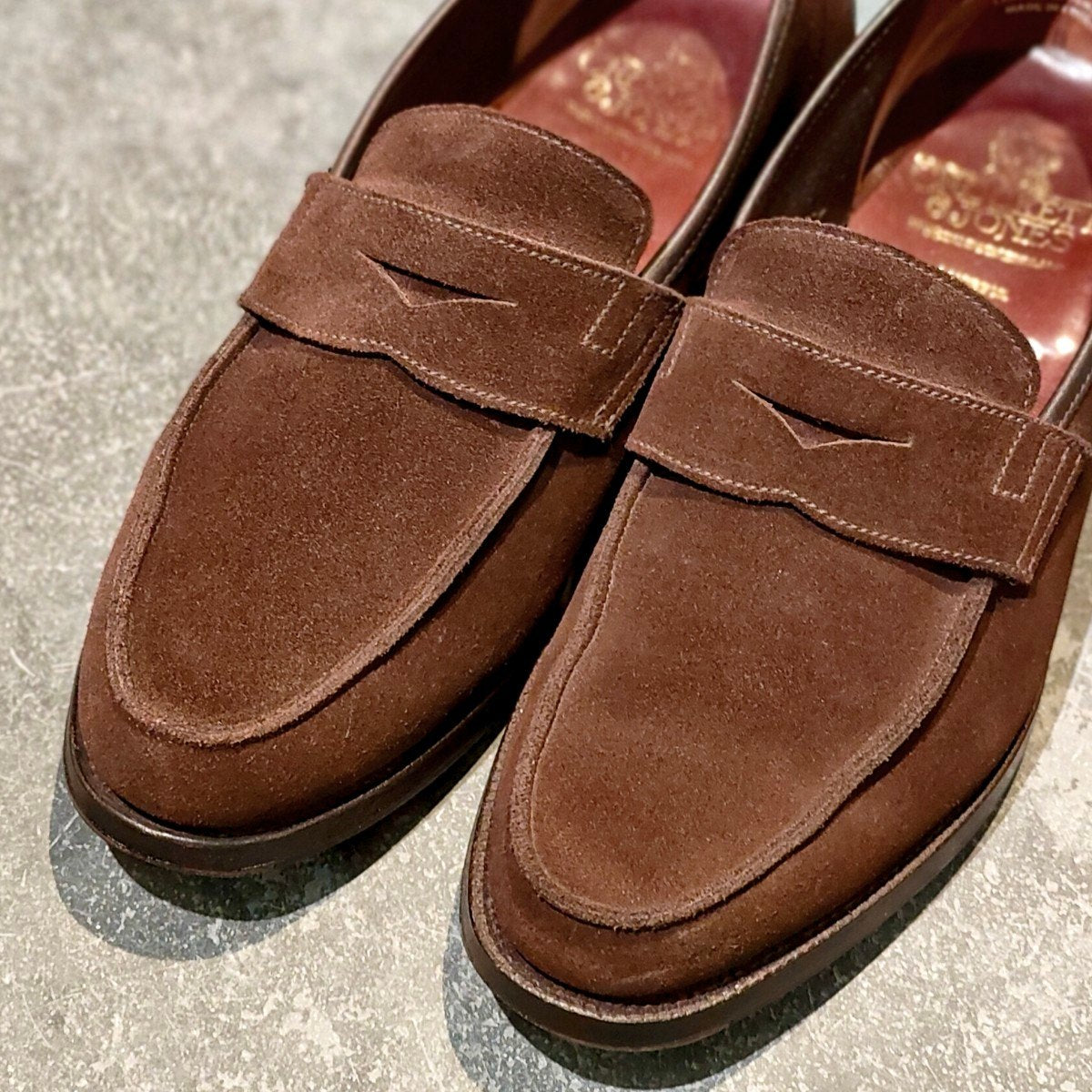 美品【CROCKETT&JONES】クロケット&ジョーンズ トレーディングポスト別注 SELSEY アンラインドローファー ダークブラウン サイズUK7E