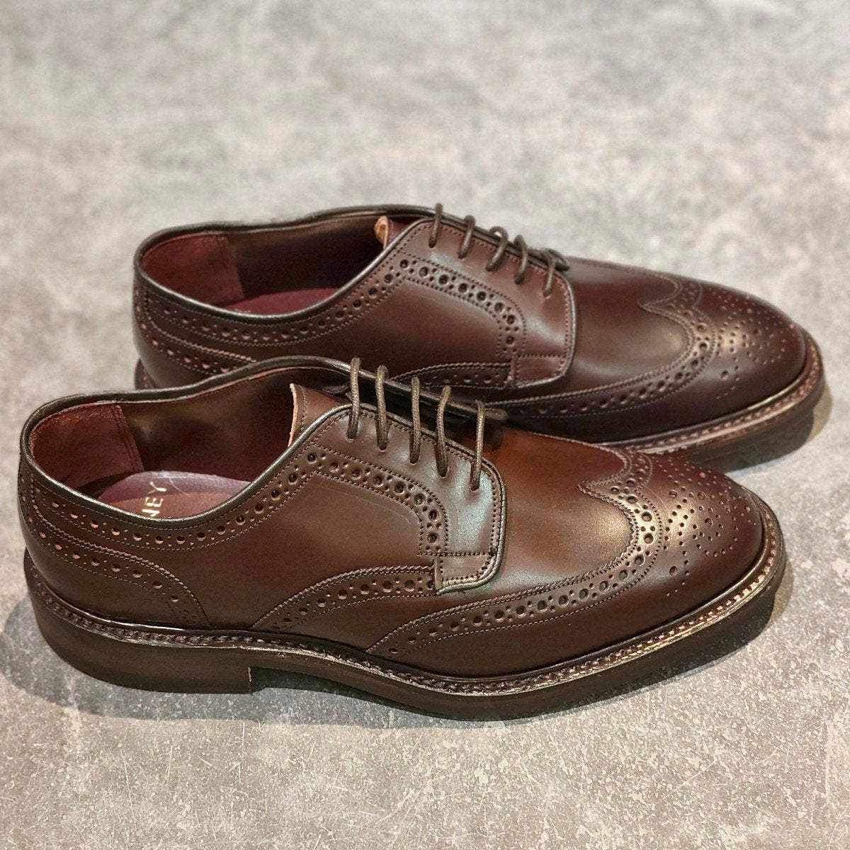 希少 新品未使用【JOSEPH CHEANEY】ジョセフチーニー HEYFORDⅡウイングチップ コードバン バーガンディ サイズUK7.5