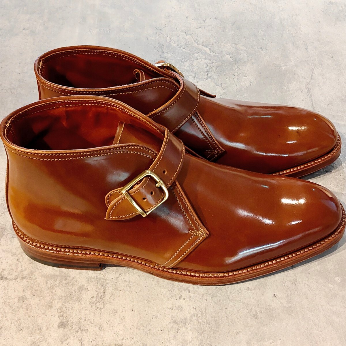 希少 未使用【ALDEN】オールデン D9706 ジョージブーツ シングルモンク チャッカ プレーントゥ コードバン ウイスキー サイズUS11E プラザラスト