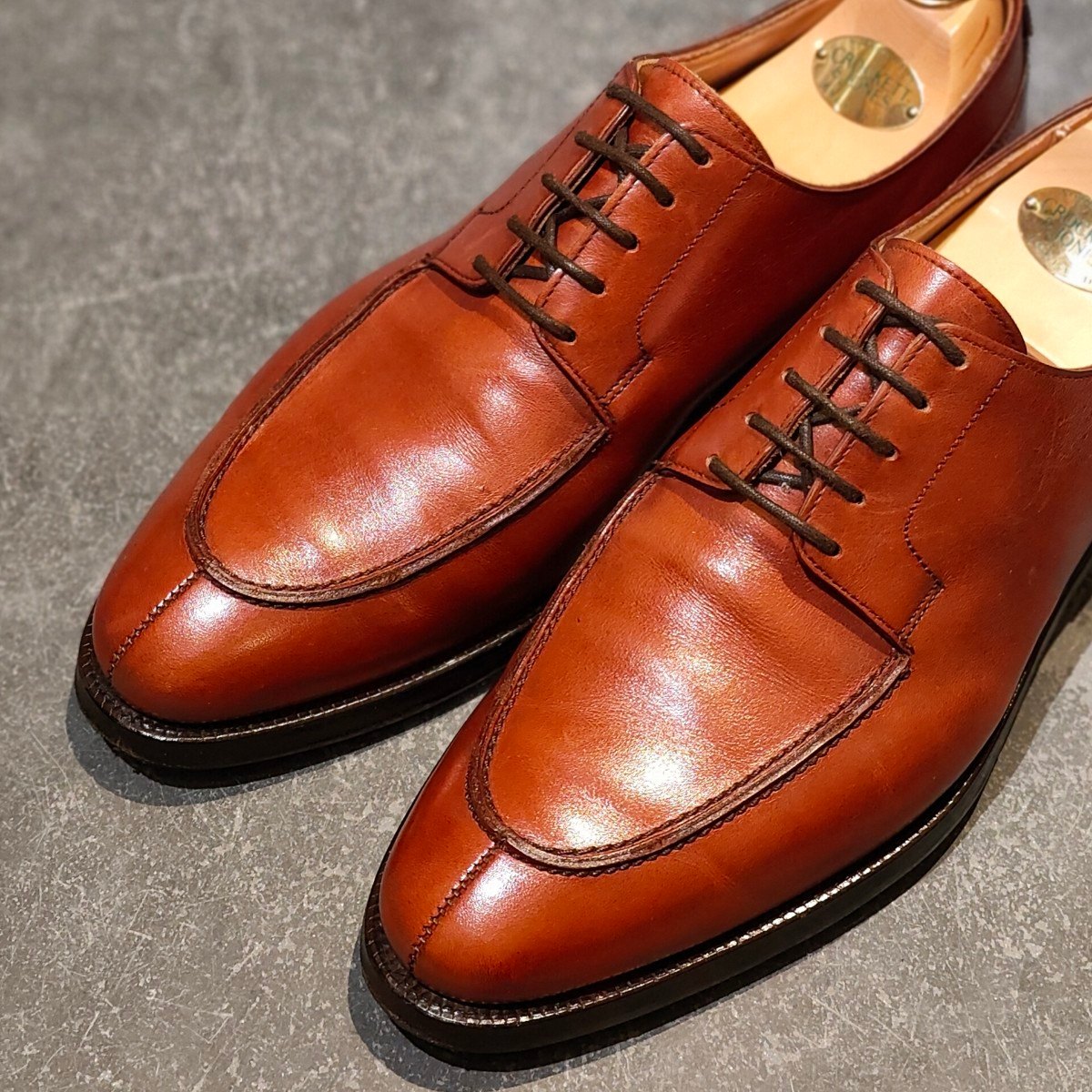 美品【CROCKETT&JONES】クロケット&ジョーンズ シップス別注 ニューポート Uチップ ブラウン サイズUK6E